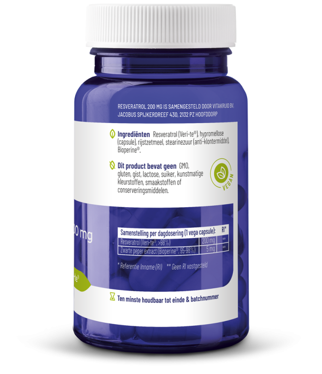 Vitakruid Resveratrol 200 mg met Bioperine®