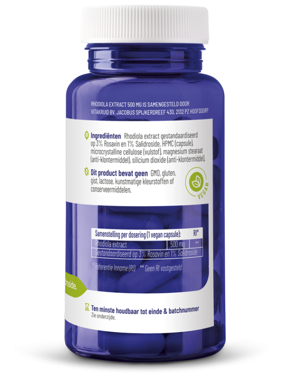 Vitakruid Rhodiola extract 500 mg 3% Rosavin