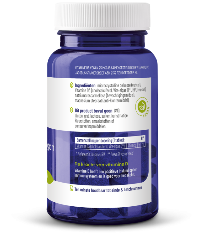 Vitakruid Vitamine D3 Vegan - 25 mcg / 1000 IE
