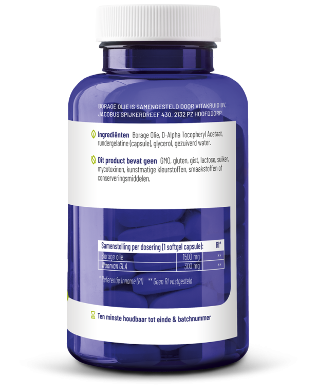 Vitakruid Borage Olie 1500 mg GLA 300 mg