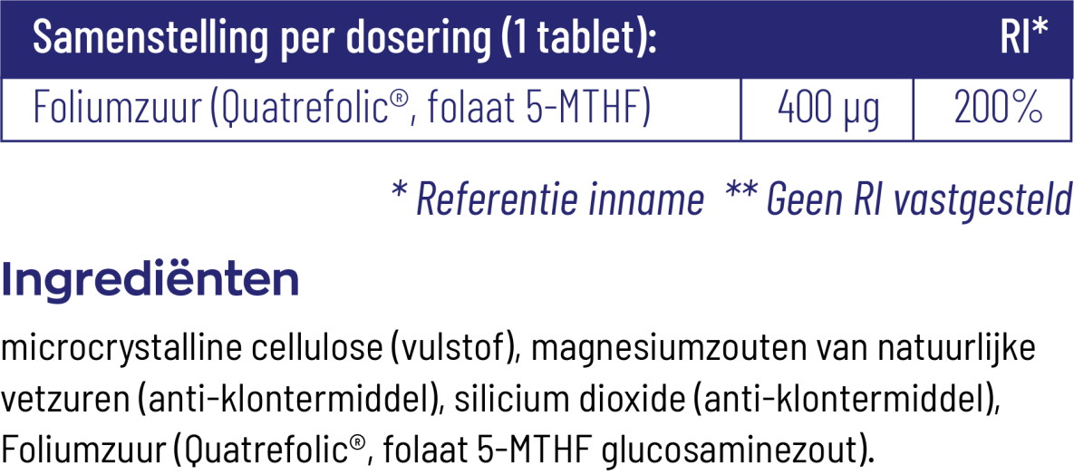 Vitakruid Actief Foliumzuur 400 mcg