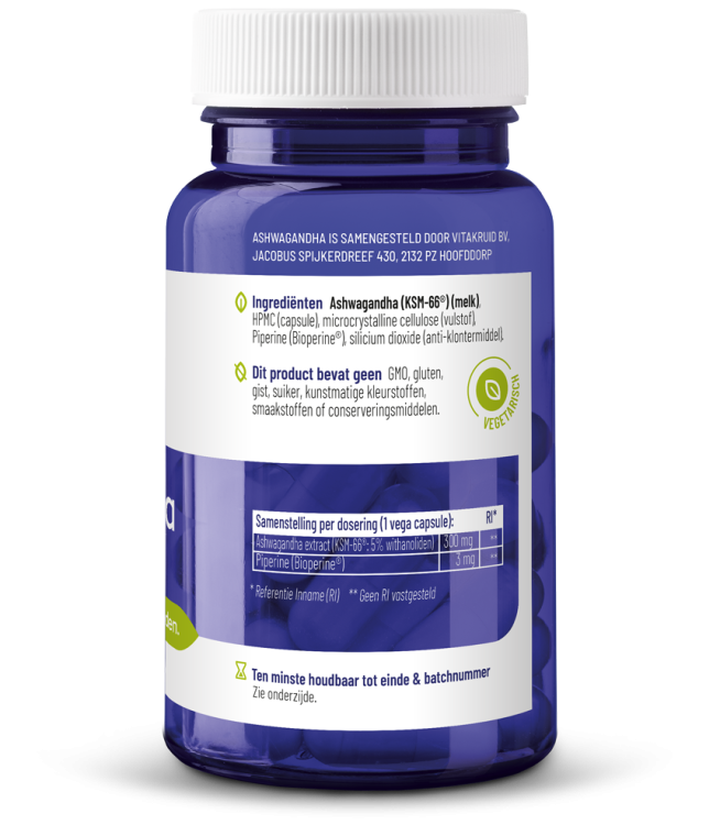 Vitakruid Ashwagandha KSM-66 + BioPerine