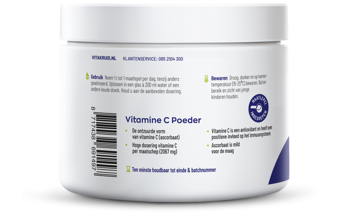 Vitakruid Vitamine C poeder Calcium- & Magnesiumascorbaat