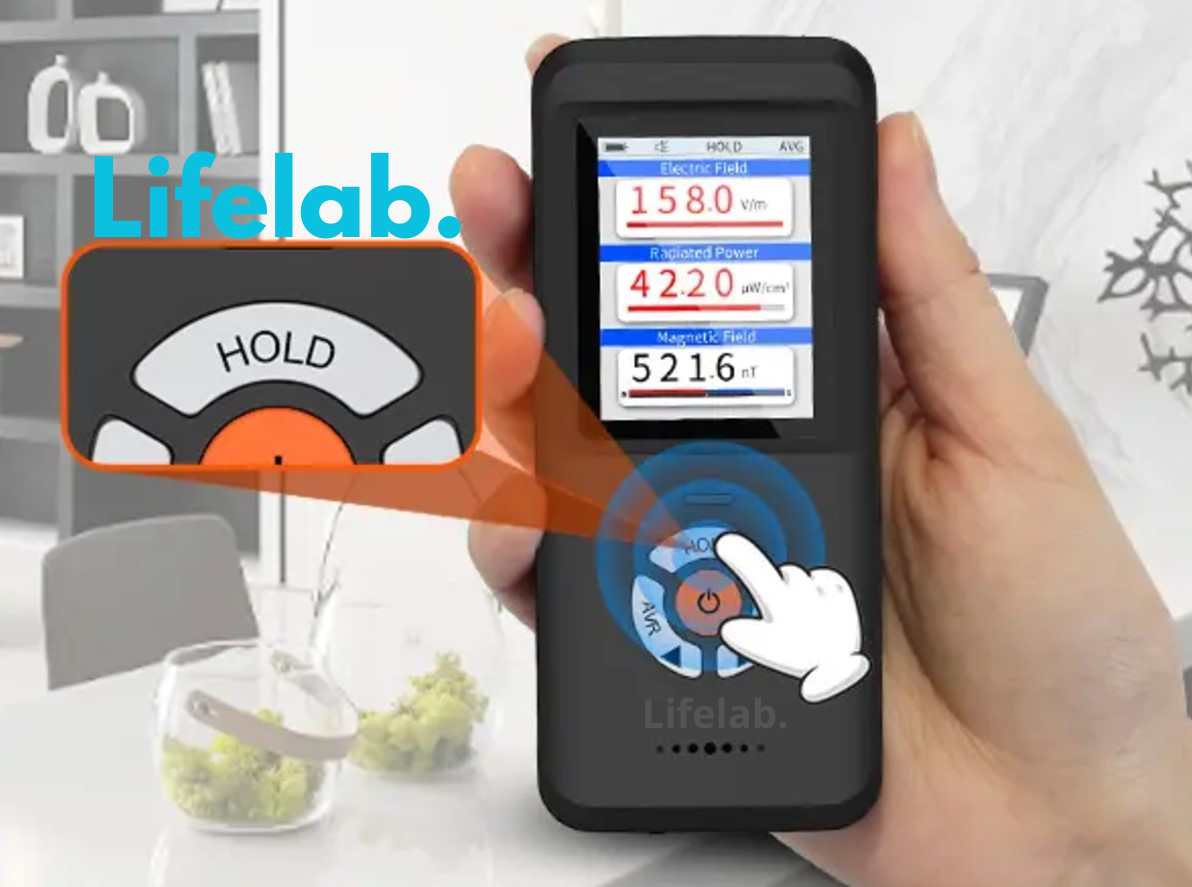 Lifelab EMF Straling Meter — 3-in-1 met Kleurenscherm